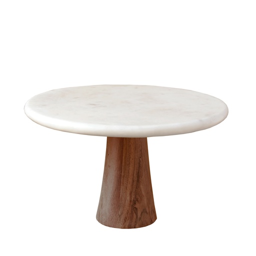 [1610010016] WOOD PLATO DE TORTA ,MADERA/MARMO,58-32,BE HOME, 58-32