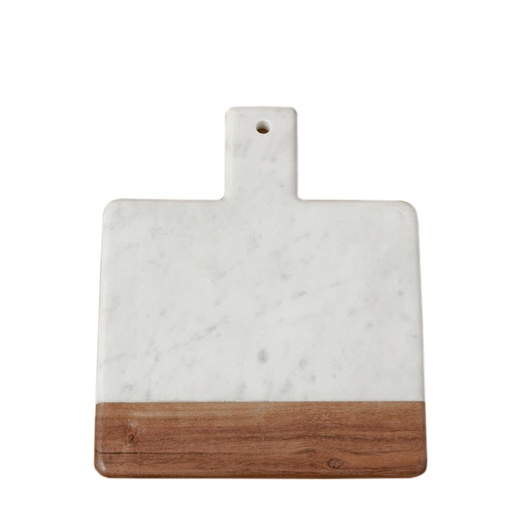 [1610010017] ACACIA TABLA C/MANGO CUADRADO,MARMOL,58-65,BE HOME, 58-65