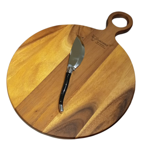 [1350040004] BUBALUS ACACIA BANDEJA REDONDA C/CUCHILLO,PLATPIZ99BUI, LAGUIOLE, PLATPIZ99BUI