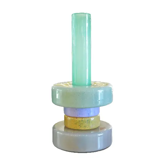 [1690010062] Florero Pipe & Charm 5 pzs. Largo (Verde, gris y morado), H. DEAN