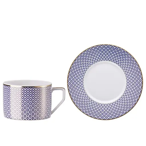 [1010020016] FRANCIS CARREAU - AZUL TAZA TE C/PL 14642/14641, ROSENTHAL, NONE
