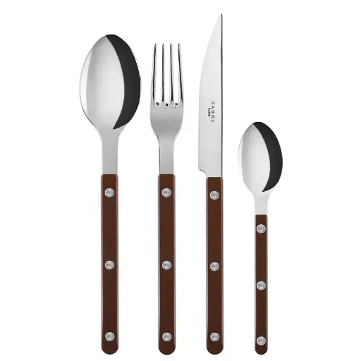 [1020590070] BISTROT PEARLY, BROWN CUBIERTOS SET X24 PZS, SABRE, 2344-024-0017