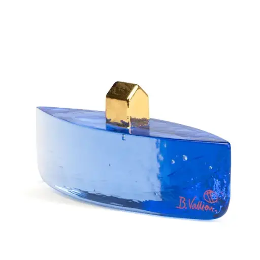 [1160100050] FORTRESS VESSEL AZUL/DORADO ADORNO,7520201 ,KOSTA BODA, 7520201