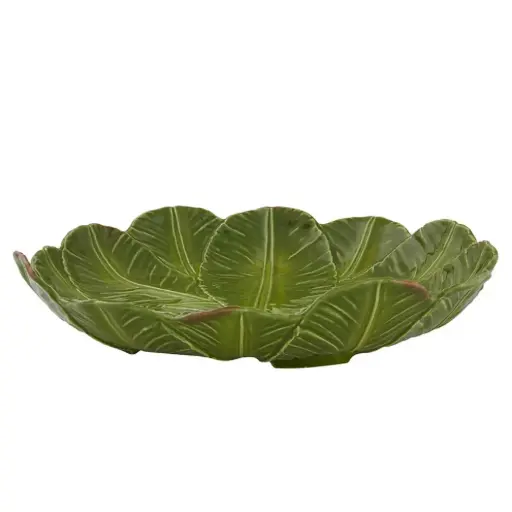 [1370080031] BORDALLO PINHEIRO - CENTRO DE MESA HOJAS VERDE 7.7CM , VISTA ALEGRE, 65025702