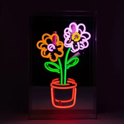 [1790010013] ADORNO DE MESA- FLOWERS IN POT (NEÓN), LOCOMOCEAN, DK-LACBN-FLOWER