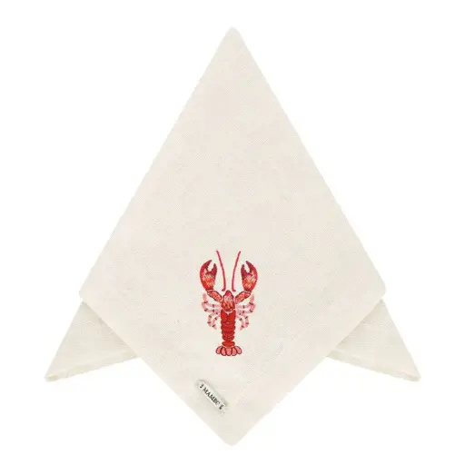 [1830010023] SERVILLETA BORDADA LANGOSTINO 40X40CM,006568,MAMEG, 006568