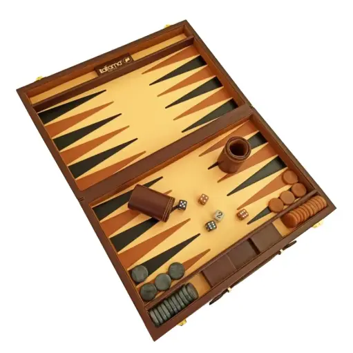 [1720010040] BACKGAMMON DE PIEL MARRÒN 37X37, BG37M, ITALFAMA