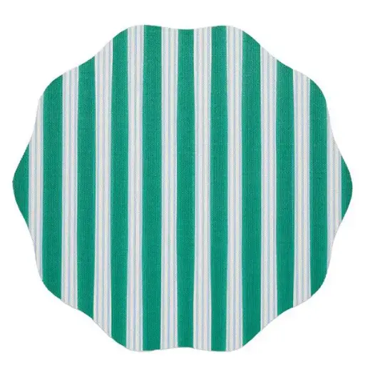[1270470002] FESTIVE STRIPE SCALLOP GREEN INDIVIDUAL, 101116-001, CHILEWICH, 101116-001