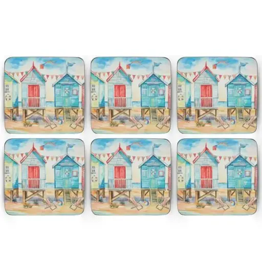 [1170010031] BEACH HUTS POSAVASOS X6PZS, 2010269268, PORTMEIRION, 2010269268