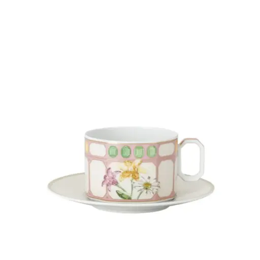 [1010240073] IDYLLIA MARSHMALLOW - TAZA DE TE C/ PLATO, 14640, SWAROVSKI, 10570-426400-14640