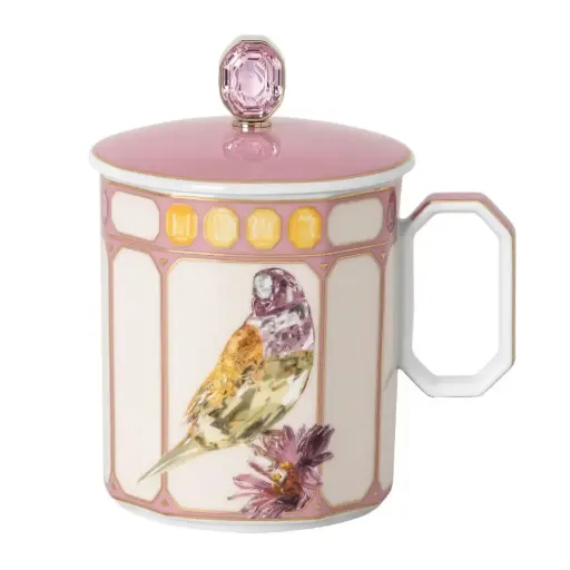 [1010240074] IDYLLIA FINCH - TAZA C/ ASA PINK, 15505, SWAROVSKI, 10570-426405-15505