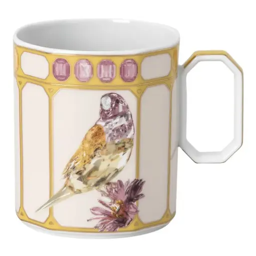 [1010240075] IDYLLIA FINCH - TAZA C/ ASA YELLOW, 15505, SWAROVSKI, 10570-426406-15505