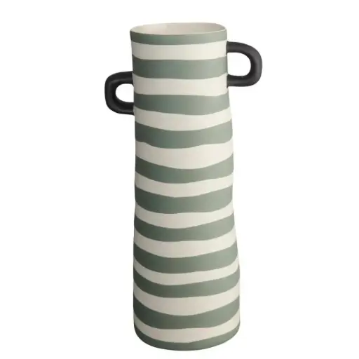 [1120050156] RAYU - FLORERO VERDE STRIPED 28CM , 84854130, ASA SELECTION , 84854130