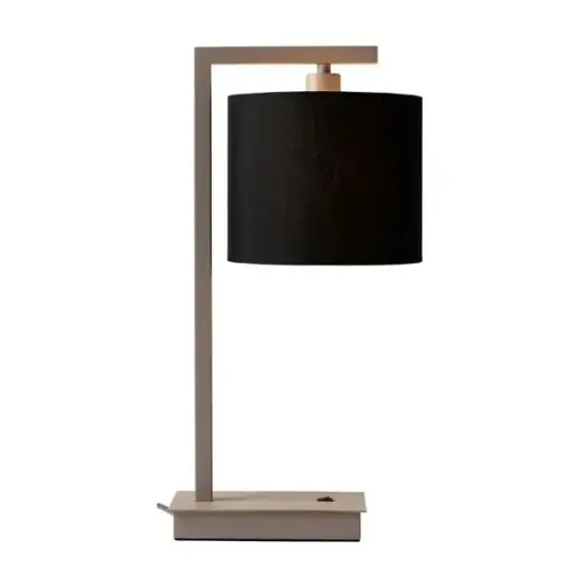 [1330210004] BOSTON - LAMPA DE MESA BEIGE/NEGRA 17*18CM , BOST011BL, ROMI, BOST011BL