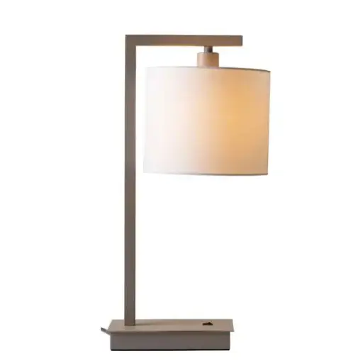 [1330210005] BOSTON - LAMPA DE MESA BEIGE/BLANCA 17*18CM , BOST011WH, ROMI, BOST011WH
