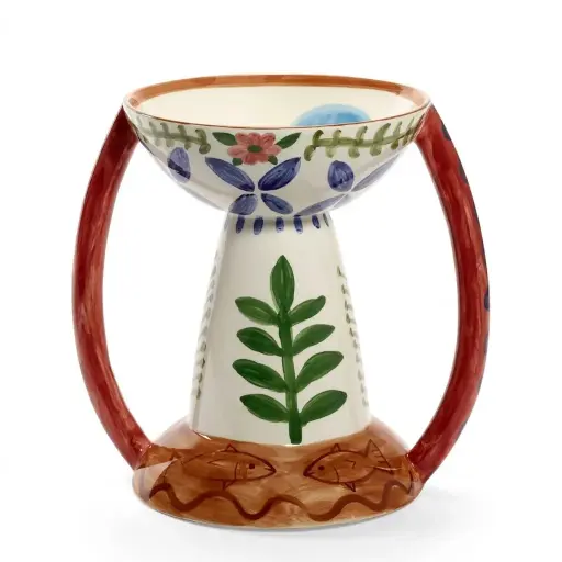 [1890030033] SANTIAGO DE BORJA - FLORERO CHARAPITA BLANCO/MARRON 41CM, B8925009-999, SERAX, B8925009-999